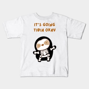 It’s Going to Be Okay Halloween Skeleton Sloth Kids T-Shirt
